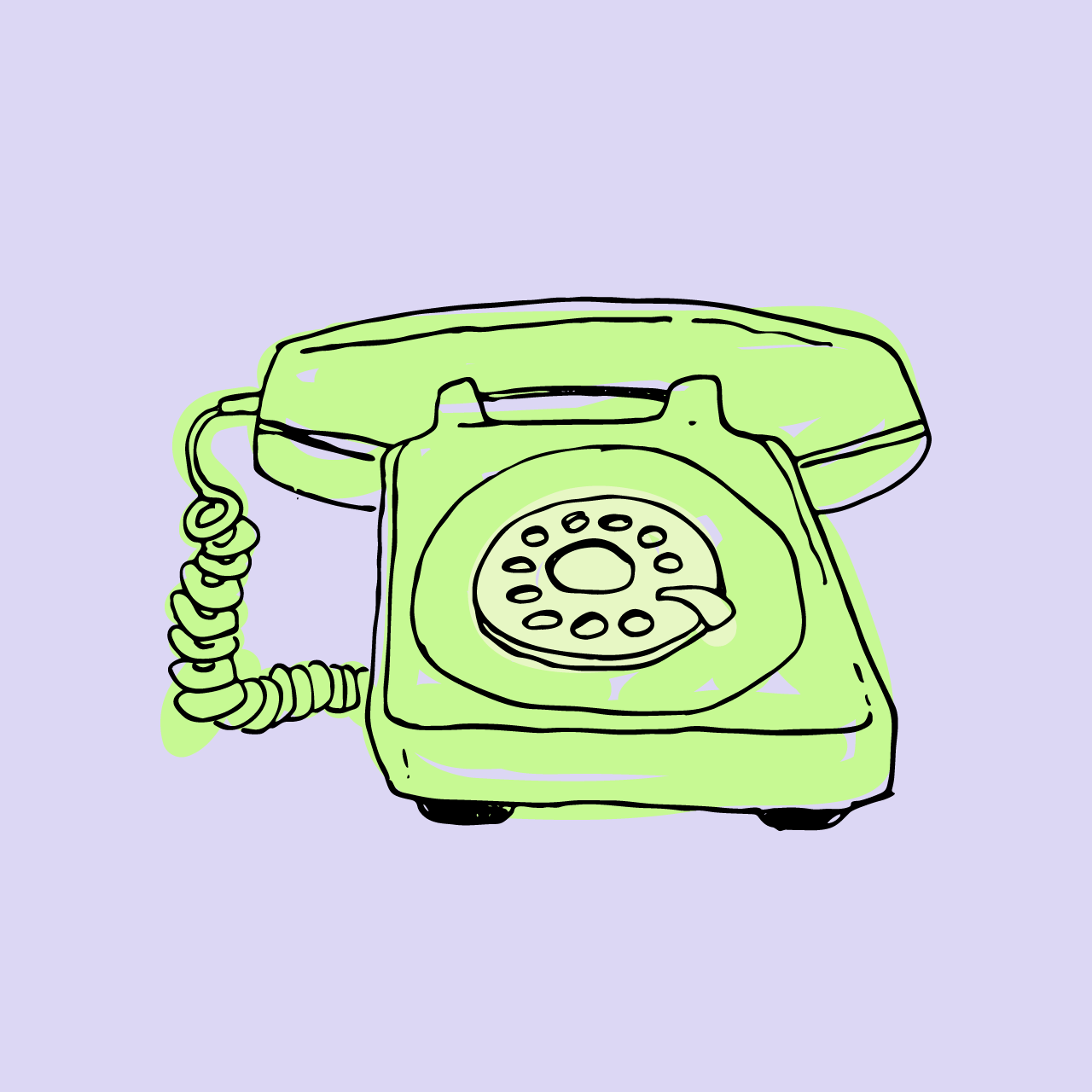 Sketchy Rotary Dial Telephone